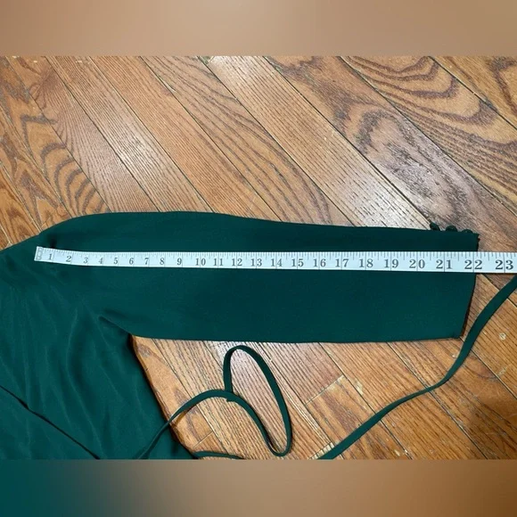 Topshop Dark Green Long Sleeve Dress - Picture 9 of 14